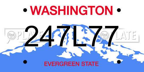 247L77 Washington License Plate