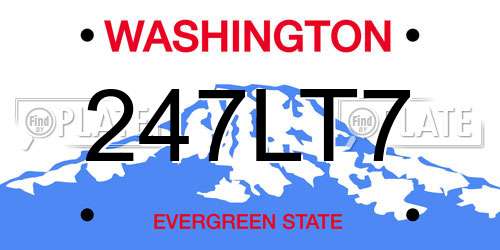 247LT7 Washington License Plate