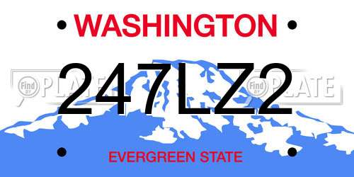 247LZ2 Washington License Plate