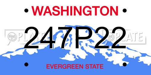 247P22 Washington License Plate