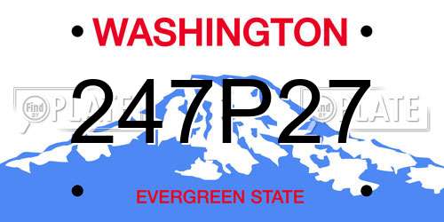 247P27 Washington License Plate