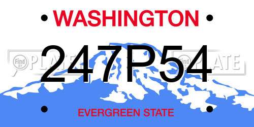 247P54 Washington License Plate
