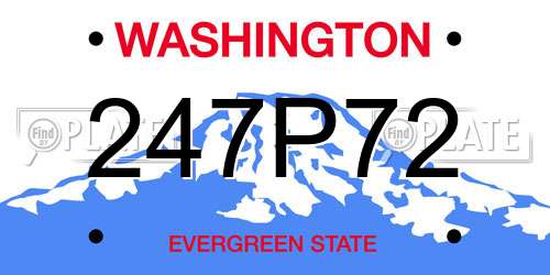 247P72 Washington License Plate