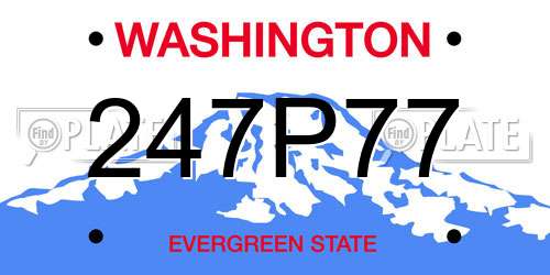 247P77 Washington License Plate