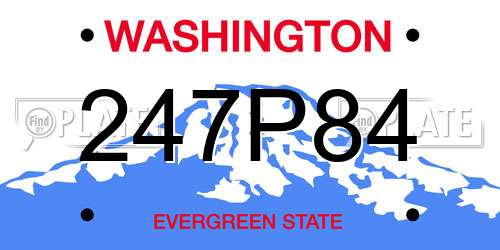 247P84 Washington License Plate