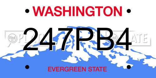 247PB4 Washington License Plate