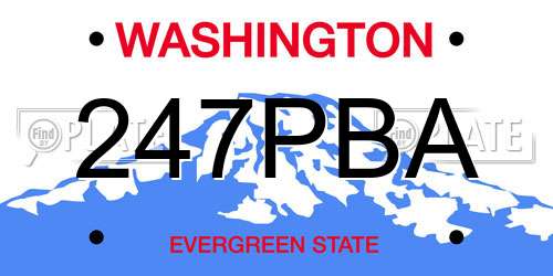 247PBA Washington License Plate