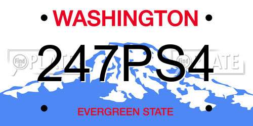 247PS4 Washington License Plate