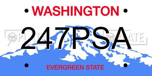 247PSA Washington License Plate