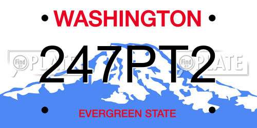 247PT2 Washington License Plate
