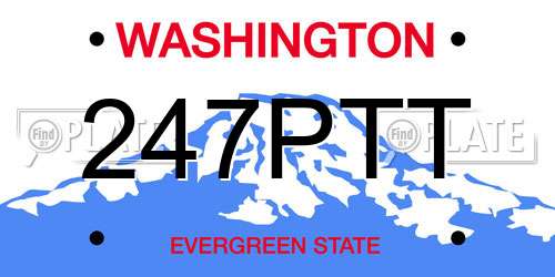 247PTT Washington License Plate