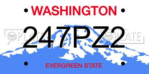 247PZ2 Washington License Plate