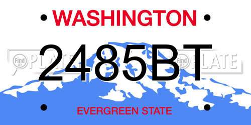 2485BT Washington License Plate