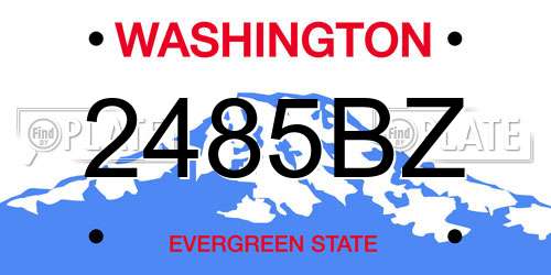 2485BZ Washington License Plate