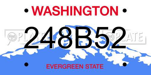 248B52 Washington License Plate