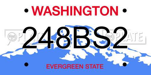 248BS2 Washington License Plate