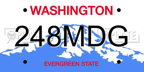 248MDG Washington License Plate