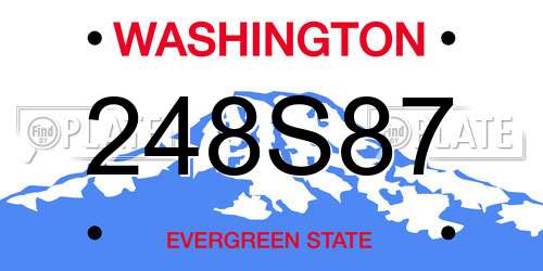 248S87 Washington License Plate