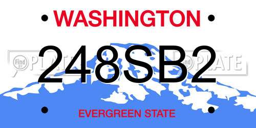 248SB2 Washington License Plate