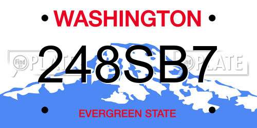 248SB7 Washington License Plate