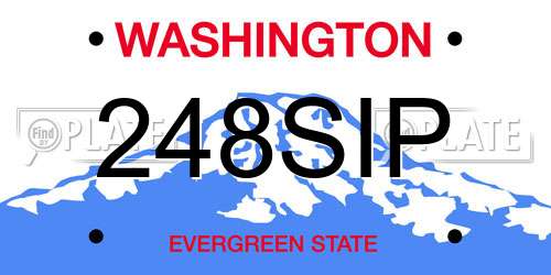 248SIP Washington License Plate