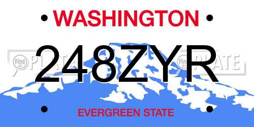 248ZYR Washington License Plate