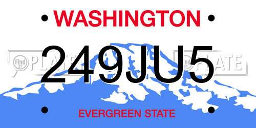 249JU5 Washington License Plate