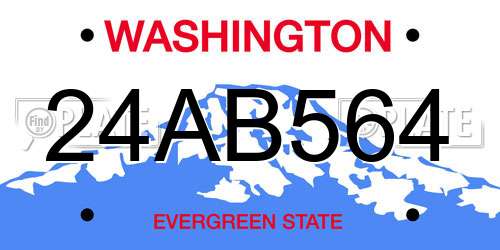 24AB564 Washington License Plate