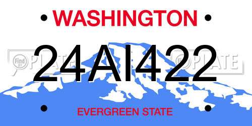 24AI422 Washington License Plate