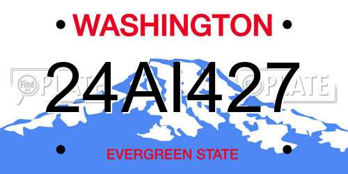 24AI427 Washington License Plate