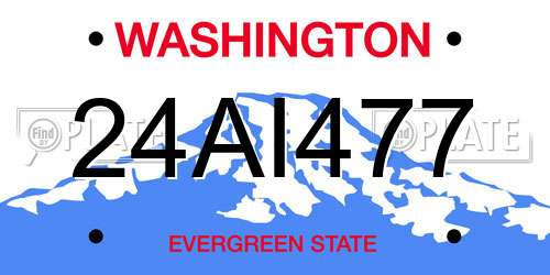 24AI477 Washington License Plate
