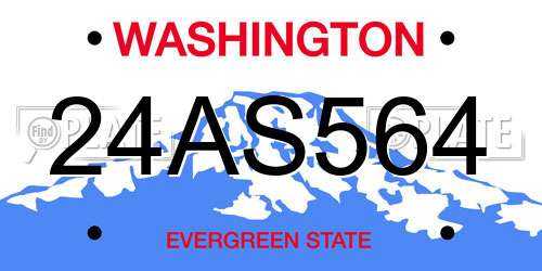 24AS564 Washington License Plate