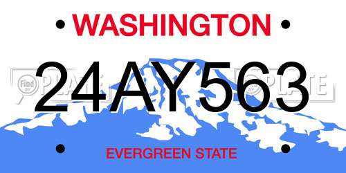24AY563 Washington License Plate