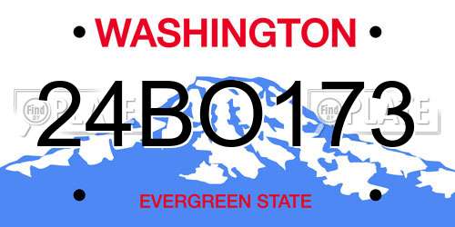 24BO173 Washington License Plate