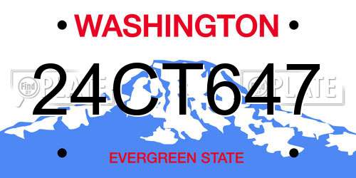 24CT647 Washington License Plate