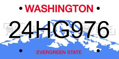 24HG976 Washington License Plate