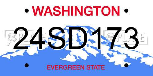 24SD173 Washington License Plate
