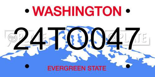 24TO047 Washington License Plate