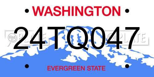 24TQ047 Washington License Plate