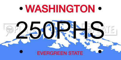 250PHS Washington License Plate