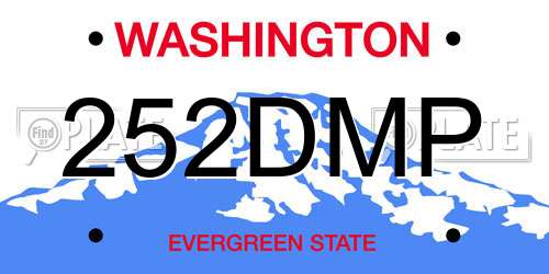 252DMP Washington License Plate