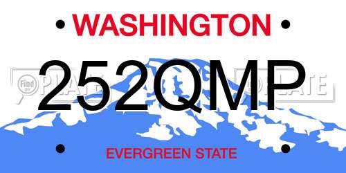 252QMP Washington License Plate
