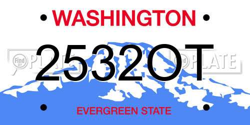 2532OT Washington License Plate