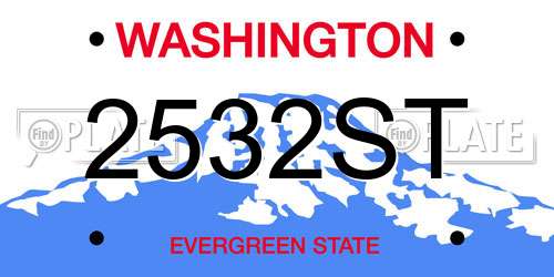 2532ST Washington License Plate