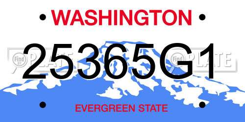 25365G1 Washington License Plate