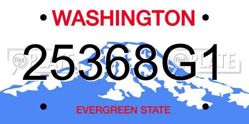 25368G1 Washington License Plate
