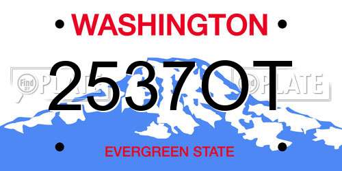 2537OT Washington License Plate