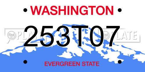 253T07 Washington License Plate