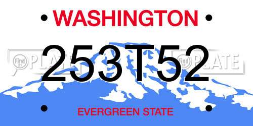 253T52 Washington License Plate