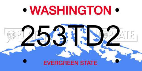 253TD2 Washington License Plate